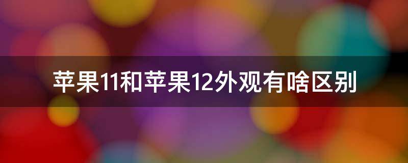 苹果11和苹果12外观有啥区别（苹果11跟苹果12外观区别）