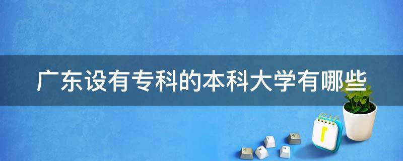 广东设有专科的本科大学有哪些（广东设有专科专业的本科院校）