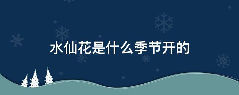 水仙花是什么季节开的 水仙花是什么季节开的还有长什么样