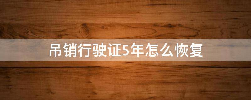 吊销行驶证5年怎么恢复（吊销驾驶证5年怎么恢复）