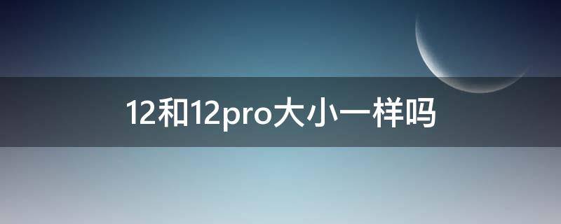 12和12pro大小一样吗 12和12pro大小一样吗手机壳买错了