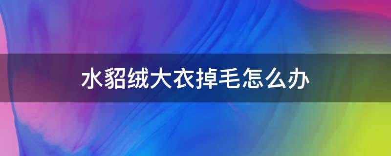 水貂绒大衣掉毛怎么办（水貂皮大衣掉毛怎么办）