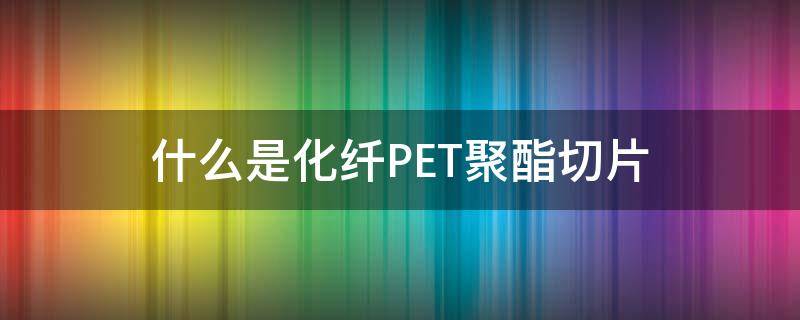 什么是化纤PET(聚酯切片)（pet聚酯切片的用途）