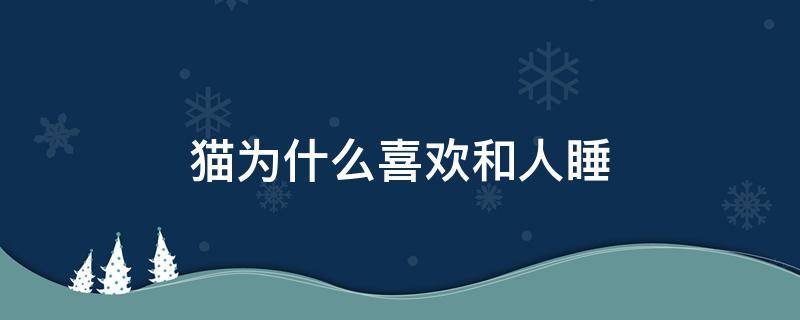 猫为什么喜欢和人睡（猫为什么喜欢和人睡在一起）