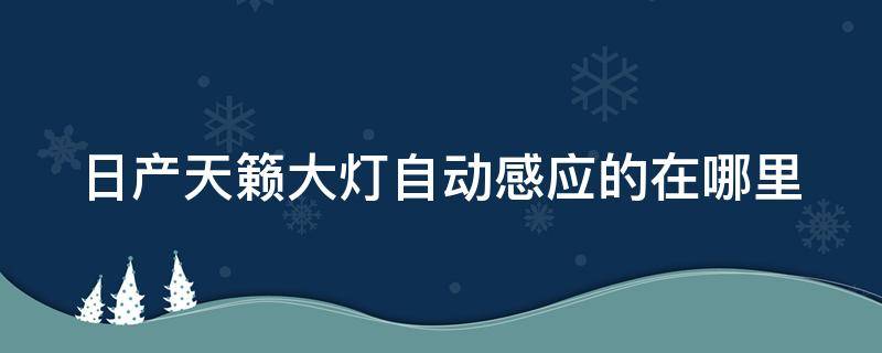 日产天籁大灯自动感应的在哪里（天籁自动大灯感应灵敏度怎么调）