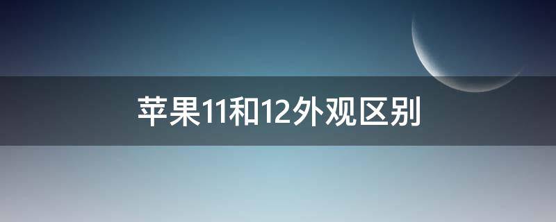 苹果11和12外观区别（苹果11和12外观区别明显吗）