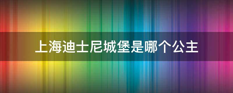 上海迪士尼城堡是哪个公主 上海迪士尼有几个公主