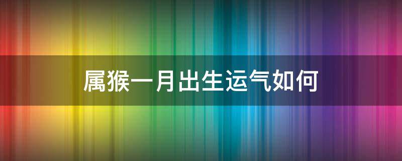 属猴一月出生运气如何（一月出生的猴子的运程怎么样）