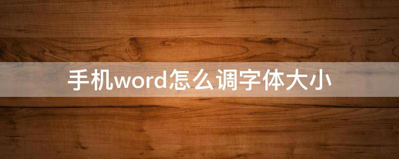 手机word怎么调字体大小 手机word字体在哪里设置大小