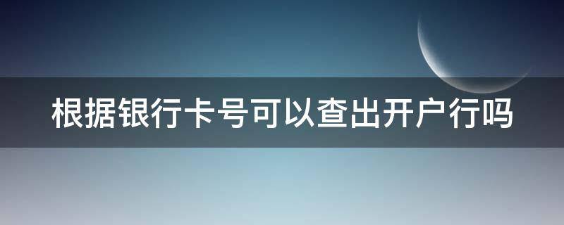 根据银行卡号可以查出开户行吗 根据银行卡号可以查出开户行吗