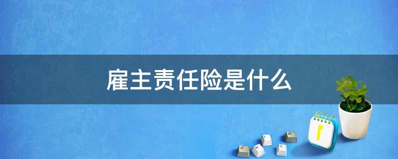 雇主责任险是什么（雇主责任险是什么保险种类）