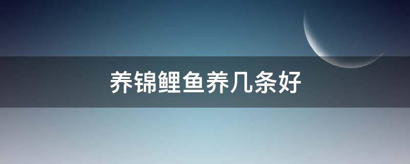 养锦鲤鱼养几条好（养锦鲤鱼养几条好?）