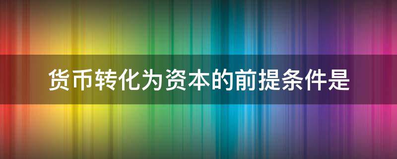 货币转化为资本的前提条件是（货币转化为资本的前提条件是劳动力成为商品）