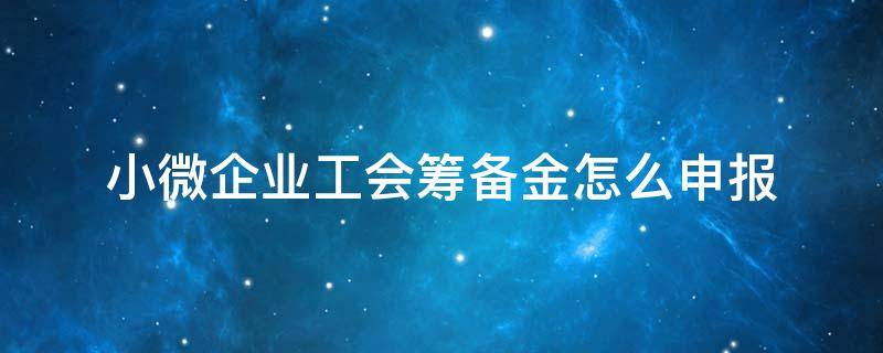 小微企业工会筹备金怎么申报 小微企业工会筹备金减免