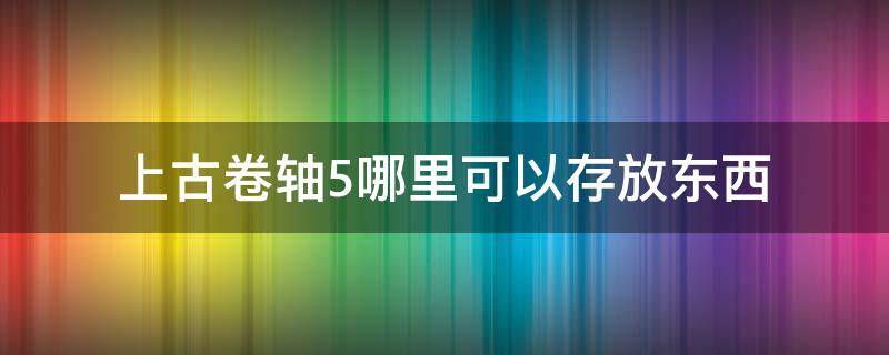 上古卷轴5哪里可以存放东西 上古卷轴5怎么储存物品