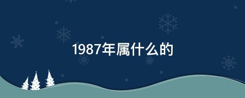 1987年属什么的 1987年属什么的今年多大