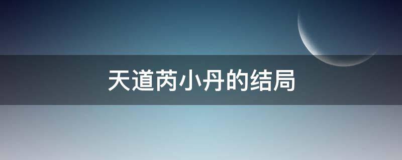 天道芮小丹的结局（天道芮小丹的结局丁元英的结局）