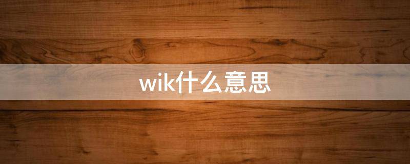 wik什么意思 网络wik什么意思