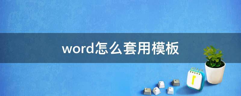 word怎么套用模板（word怎么套用模板填充名字）