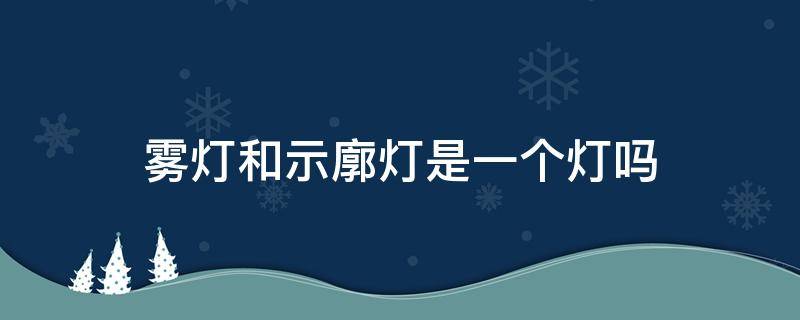 雾灯和示廓灯是一个灯吗（雾灯就是示廓灯吗）