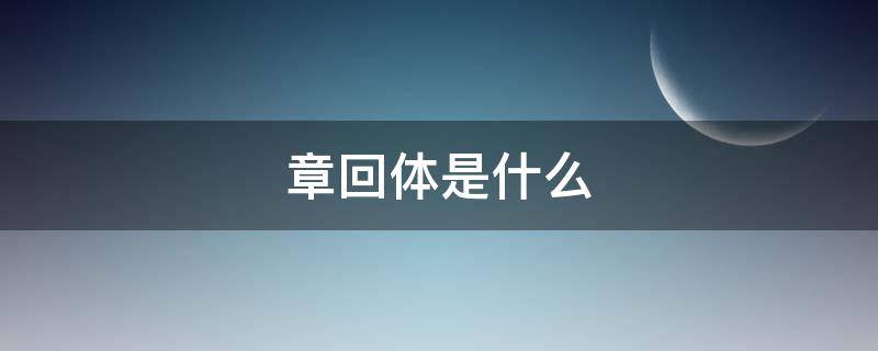 章回体是什么（章回体是什么时期）