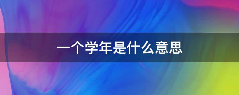 一个学年是什么意思（一个学年是指）