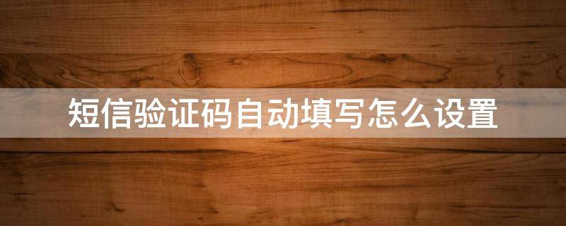 短信验证码自动填写怎么设置 短信验证码怎么设置才能自动填写