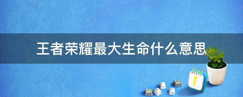 王者荣耀最大生命什么意思（王者荣耀最大生命值是什么意思）