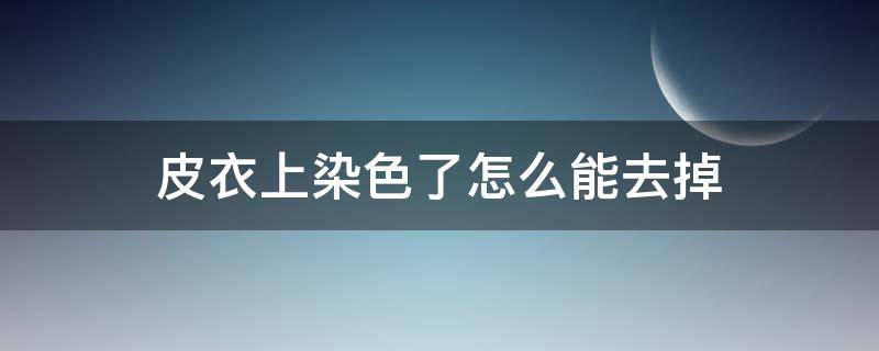 皮衣上染色了怎么能去掉（皮衣染色了怎么才能洗掉）