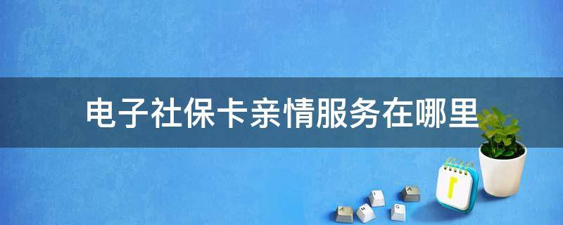 电子社保卡亲情服务在哪里 电子社保卡亲情服务在哪里,视频