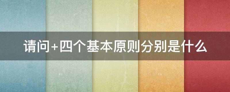 四个基本原则分别是什么 四个原则是指什么内容