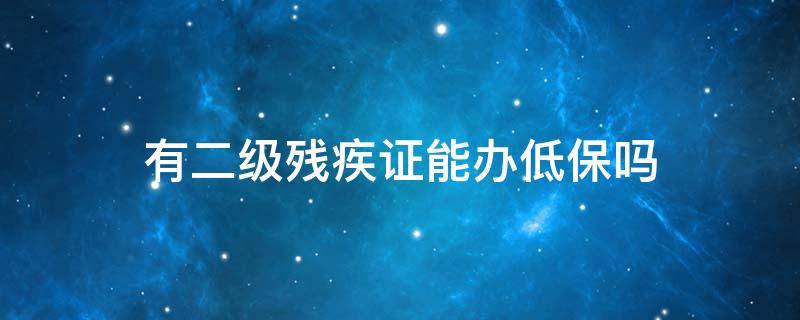 有二级残疾证能办低保吗 我有二级残疾证可以办低保吗