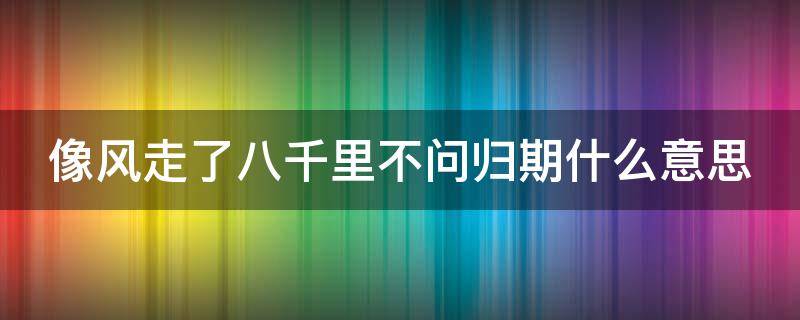 像风走了八千里不问归期什么意思 像风走了八千里 不问归期什么意思