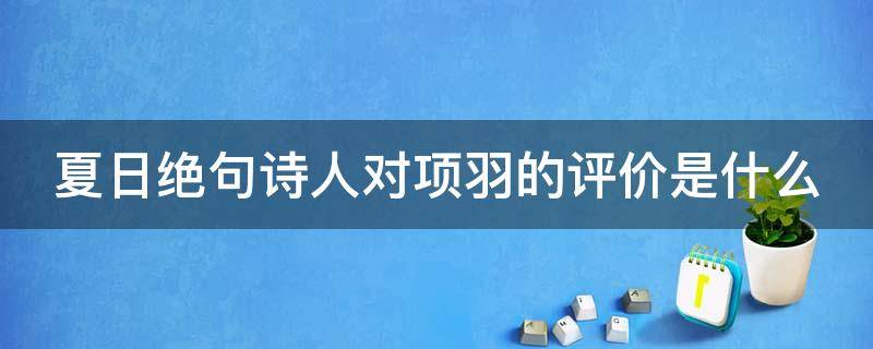 夏日绝句诗人对项羽的评价是什么（夏日绝句中哪一句是诗人对项羽的高度评价）