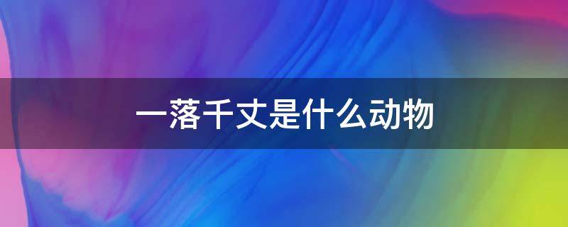 一落千丈是什么动物（一落千丈指什么动物的生肖）