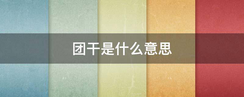 团干是什么意思（团干部是什么意思）