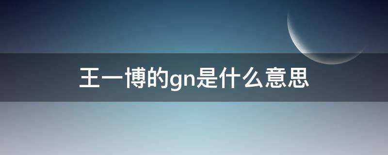 王一博的gn是什么意思（王一博MTGG啥意思）