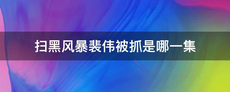 扫黑风暴裴伟被抓是哪一集 扫黑风暴裴伟哪集被抓