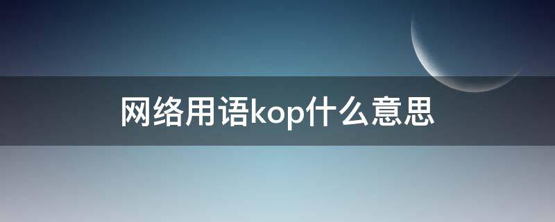 网络用语kop什么意思 kop的意思