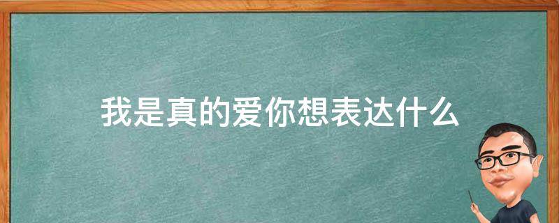 我是真的爱你想表达什么 我是真的爱你表达的情感