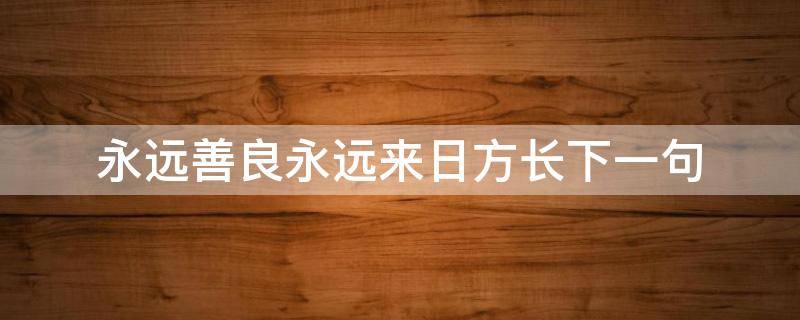 永远善良永远来日方长下一句（永远善良永远来日方长下一句是什么）