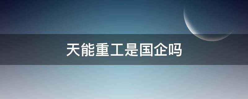 天能重工是国企吗（天能重工股份有限公司怎么样）