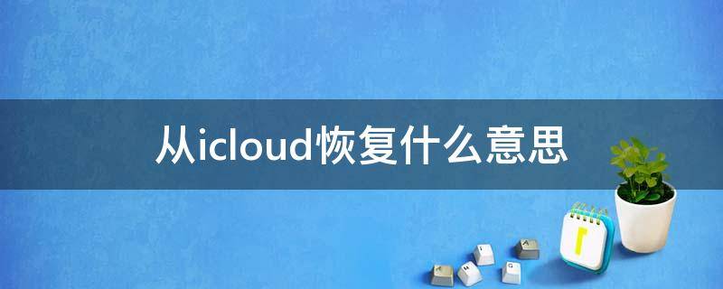 从icloud恢复什么意思（新手机从icloud恢复什么意思）