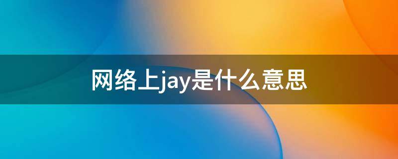 网络上jay是什么意思（Jay什么意思）