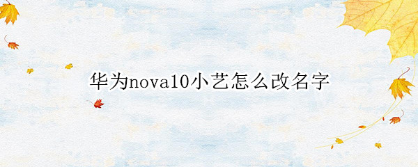 华为nova10小艺怎么改名字 华为nova怎么给小艺改名