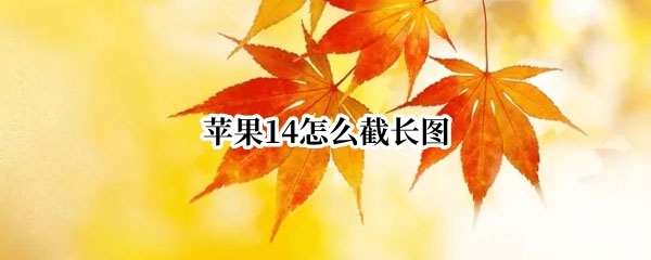 苹果14怎么截长图（苹果13怎么截长图）