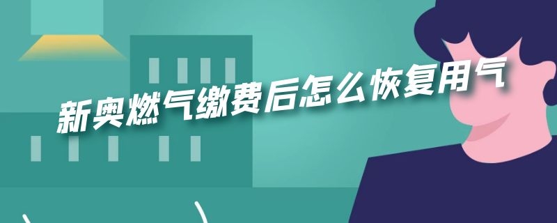 新奥燃气缴费后怎么恢复用气（新奥燃气缴费后怎么恢复用气机械表）