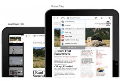 Mozilla展示平板电脑版火狐浏览器界面