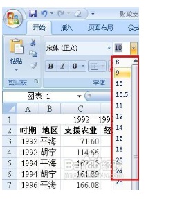 excel怎样同时调整图表中的所有字的大小和格式