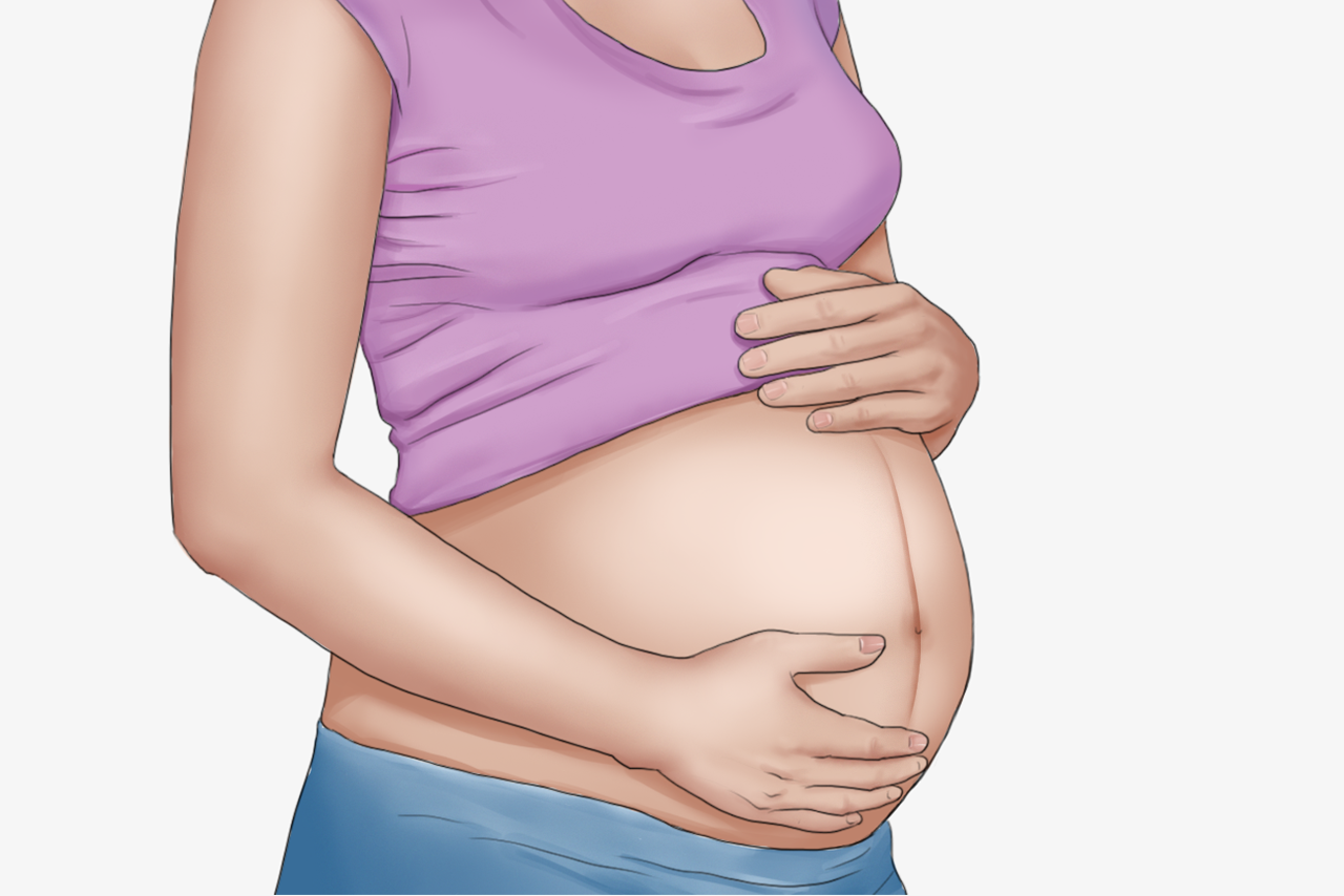 怀孕肚子上有一条黑线图片 怀孕肚子上有一条黑线图片大全